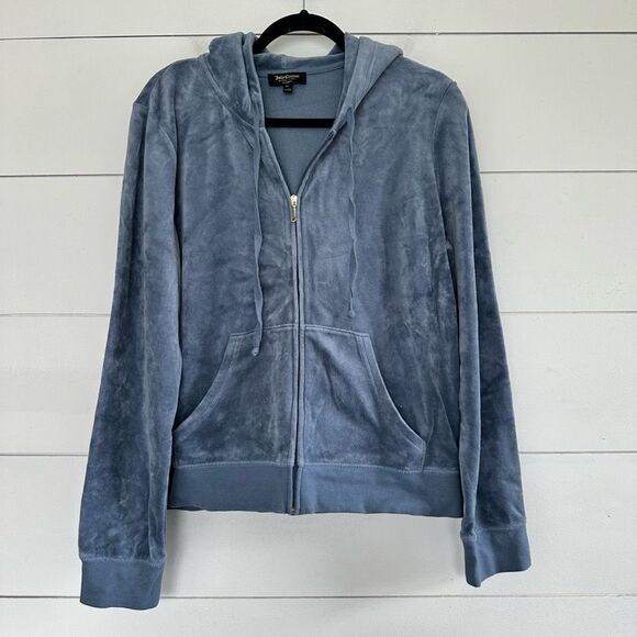 Juicy Couture Women’s Extra Large Black Label Velour Rhinestone Track Jacket Y2K - Picture 1 of 8